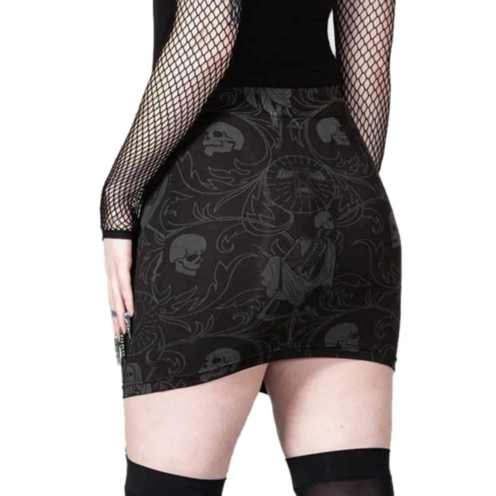 Killstar Black Gothic Danse Mini Skirt - Picture 3 of 10